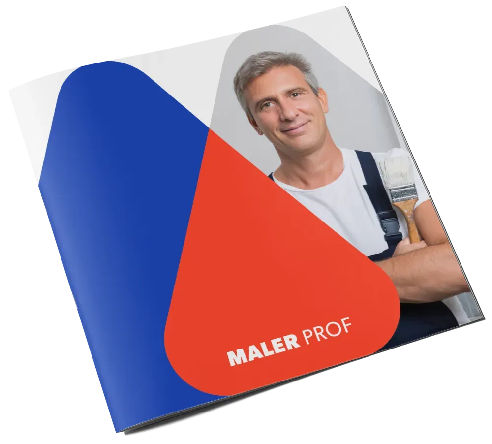 Brochuredesign for Maler Prof med maler i arbejdst&oslash;j